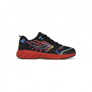 Big Kids' Saucony Wind 2.0 Lace Sneakers Black / Red | SOUTHAFRICA-FPU