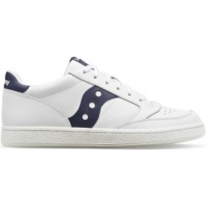 Men's Saucony Jazz Court PU Sneakers White / Navy | SOUTHAFRICA-HXY