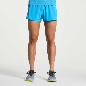 Men's Saucony Outpace 2.5" Split Shorts Blue | SOUTHAFRICA-JOV