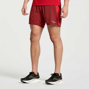 Men's Saucony Outpace 5" Shorts Red | SOUTHAFRICA-CLH