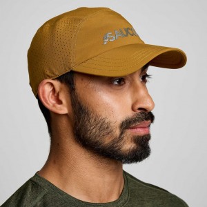 Men's Saucony Outpace Hat Brown | SOUTHAFRICA-BRV