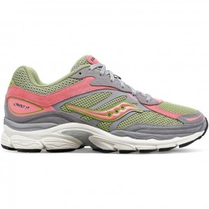 Men's Saucony ProGrid Omni 9 Premium Sneakers Grey / Green / Pink | SOUTHAFRICA-CIE