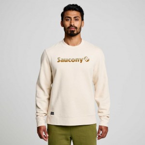 Men's Saucony Recovery Crew Sweatshirt Cream | SOUTHAFRICA-DTF