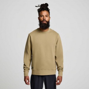 Men's Saucony Recovery Crew Sweatshirt Olive | SOUTHAFRICA-WMS