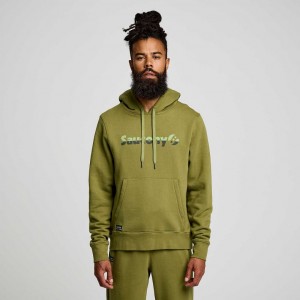 Men's Saucony Recovery Hoodie Olive | SOUTHAFRICA-BLU