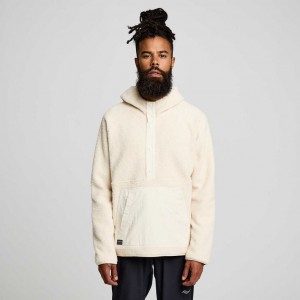 Men's Saucony Recovery Sherpa Pullover Hoodie Cream | SOUTHAFRICA-WGU