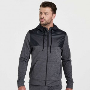 Men's Saucony Solstice Zip Hoodie Black | SOUTHAFRICA-QJI