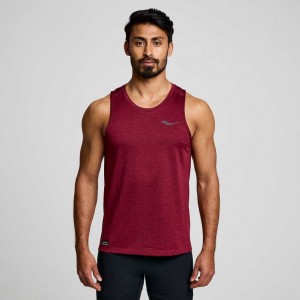 Men's Saucony Stopwatch Singlet Burgundy | SOUTHAFRICA-DPE