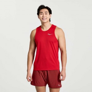 Men's Saucony Stopwatch Singlet Red | SOUTHAFRICA-NGS