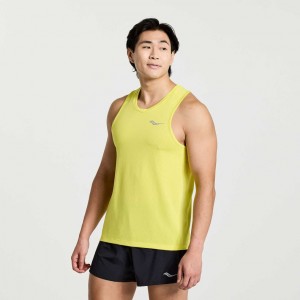 Men's Saucony Stopwatch Singlet Yellow | SOUTHAFRICA-LHE