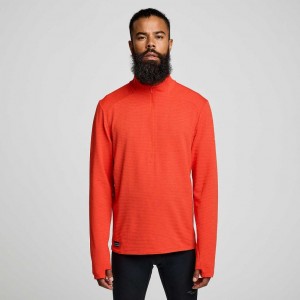 Men's Saucony Triumph 3D 1/2 Zip Sweatshirt Orange | SOUTHAFRICA-REG