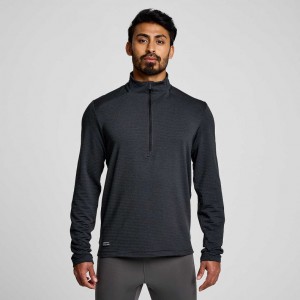 Men's Saucony Triumph 3D 1/2 Zip Sweatshirt Black | SOUTHAFRICA-EBW