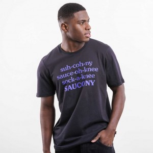 Men's Saucony X Frank Cooke Rested T-Shirt Black | SOUTHAFRICA-IVT