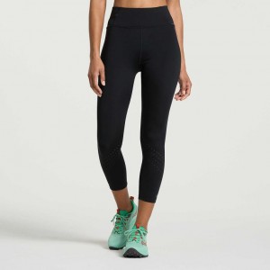 Women's Saucony Explorer Utility Crop Tight Black | SOUTHAFRICA-GOI