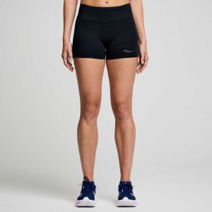 Women's Saucony Fortify 3" Hot Shorts Black | SOUTHAFRICA-PWE