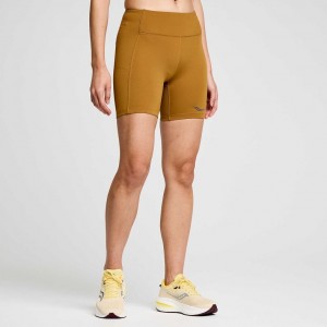 Women's Saucony Fortify 6" Shorts Brown | SOUTHAFRICA-OVS