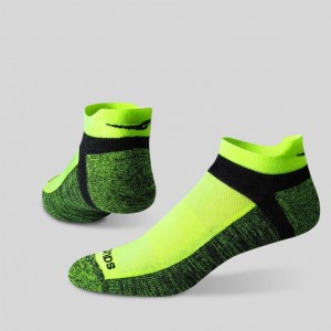 Women's Saucony Inferno No Show Tab 3-Pack Socks Green / Black | SOUTHAFRICA-ACE