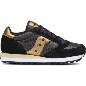 Women's Saucony Jazz Original Sneakers Black / Gold | SOUTHAFRICA-OME