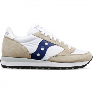 Women's Saucony Jazz Original Sneakers White / Beige / Navy | SOUTHAFRICA-PJQ