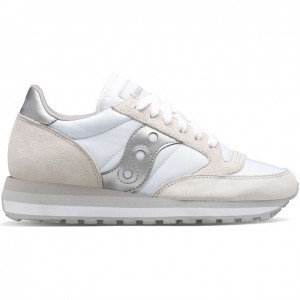 Women's Saucony Jazz Triple Sneakers White / Silver | SOUTHAFRICA-BLH