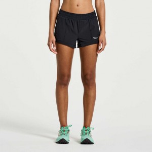 Women's Saucony Outpace 2.5" Split Shorts Black | SOUTHAFRICA-PFH