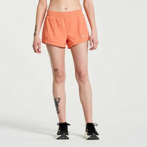 Women's Saucony Outpace 3" Shorts Coral | SOUTHAFRICA-ZGC