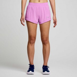 Women's Saucony Outpace 3" Shorts Purple | SOUTHAFRICA-QDH