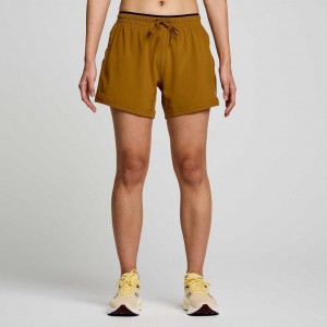 Women's Saucony Outpace 5" Shorts Brown | SOUTHAFRICA-DGV