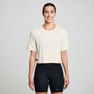 Women's Saucony Recovery Boxy T-Shirt White | SOUTHAFRICA-CQH