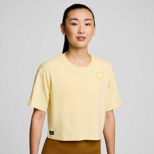 Women's Saucony Recovery Boxy T-Shirt Yellow | SOUTHAFRICA-PXI