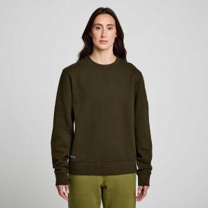 Women's Saucony Recovery Crew Sweatshirt Dark Green | SOUTHAFRICA-HCR