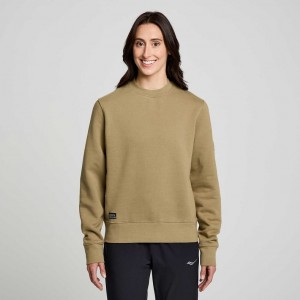 Women's Saucony Recovery Crew Sweatshirt Olive | SOUTHAFRICA-OPM