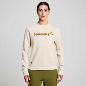 Women's Saucony Recovery Crew Sweatshirt Beige | SOUTHAFRICA-MWO