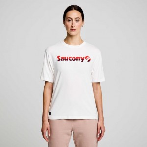 Women's Saucony Recovery Short Sleeve T-Shirt White | SOUTHAFRICA-RZM