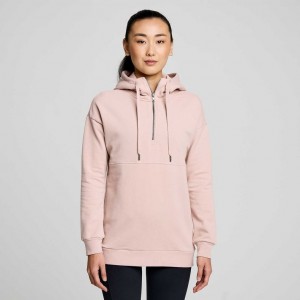 Women's Saucony Recovery Zip Tunic Hoodie Pink | SOUTHAFRICA-ZEK