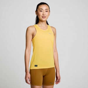 Women's Saucony Stopwatch Singlet Yellow | SOUTHAFRICA-PKG