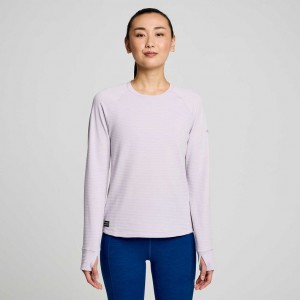 Women's Saucony Triumph 3D Crew Sweatshirt Purple | SOUTHAFRICA-TOP