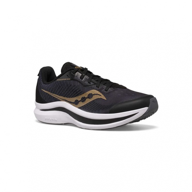 Big Kids' Saucony Endorphin KDZ Sneakers Black / Gold | SOUTHAFRICA-QVD