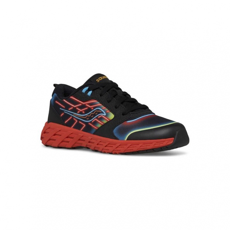 Big Kids' Saucony Wind 2.0 Lace Sneakers Black / Red | SOUTHAFRICA-FPU