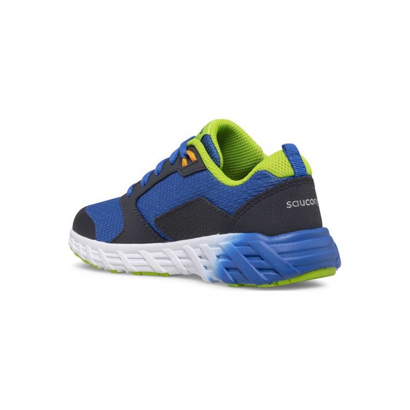 Big Kids' Saucony Wind 2.0 Lace Sneakers Blue / Green | SOUTHAFRICA-MTU