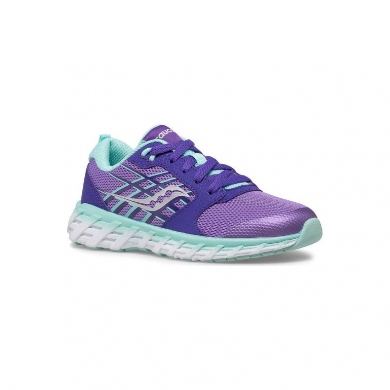 Big Kids' Saucony Wind 2.0 Lace Sneakers Purple | SOUTHAFRICA-MXF