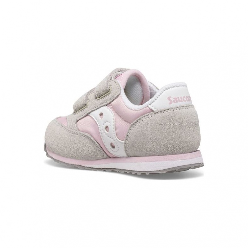 Little Kids' Saucony Baby Jazz Hook & Loop Sneakers Grey / Pink | SOUTHAFRICA-OVP