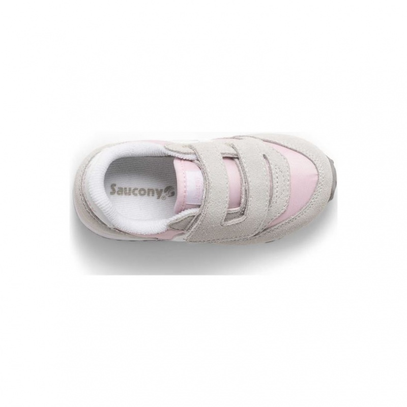 Little Kids' Saucony Baby Jazz Hook & Loop Sneakers Grey / Pink | SOUTHAFRICA-OVP