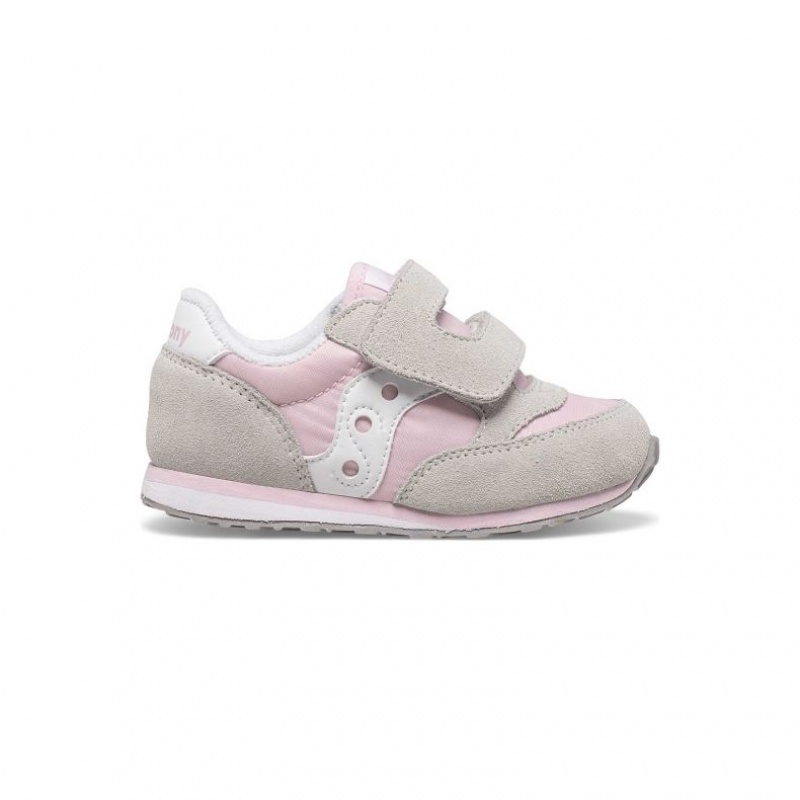 Little Kids\' Saucony Baby Jazz Hook & Loop Sneakers Grey / Pink | SOUTHAFRICA-OVP