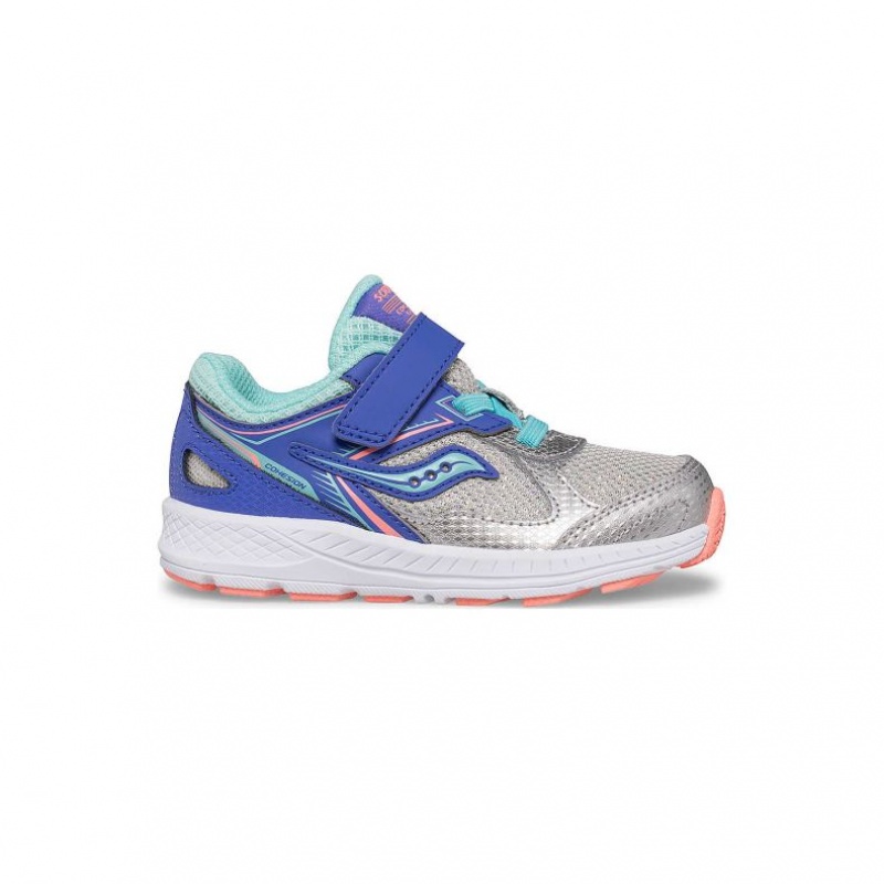 Little Kids\' Saucony Cohesion 14 A/C Jr. Sneakers Blue / Silver | SOUTHAFRICA-KYN