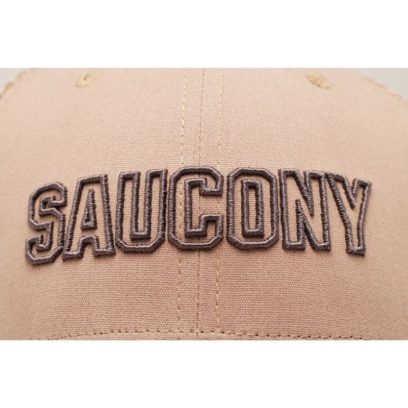 Men's Saucony Adjustable Snap Back Trucker Hats Beige | SOUTHAFRICA-HOB