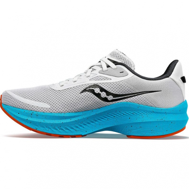 Men's Saucony Axon 3 Running Shoes Grey / Turquoise | SOUTHAFRICA-WUZ