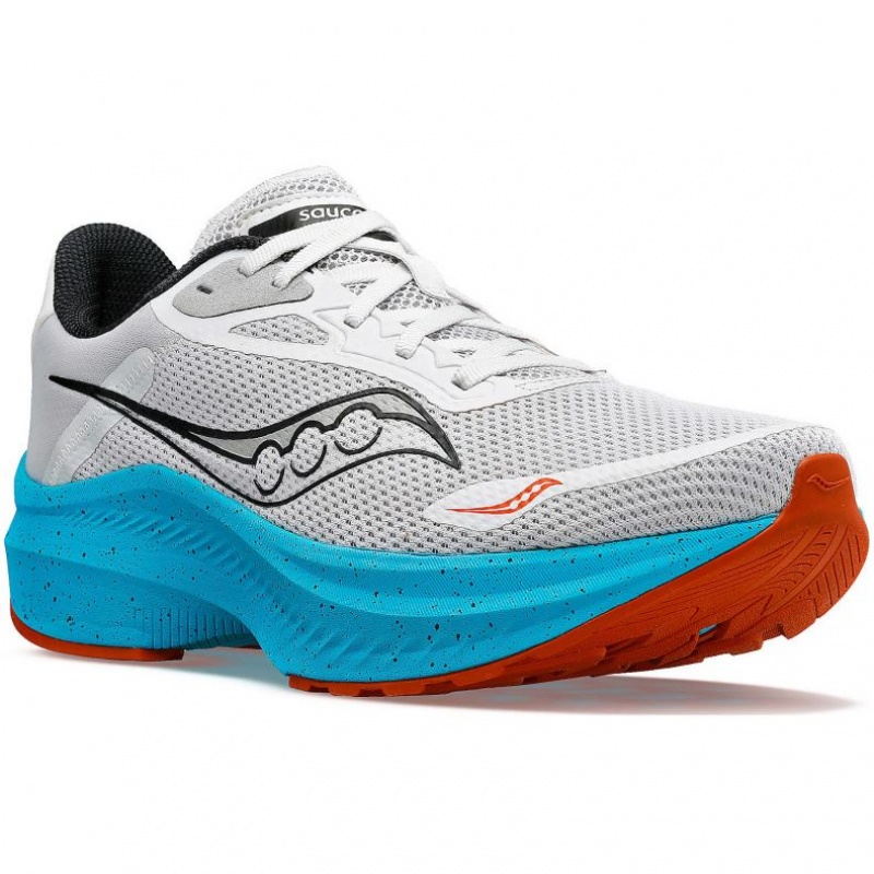 Men's Saucony Axon 3 Running Shoes Grey / Turquoise | SOUTHAFRICA-WUZ