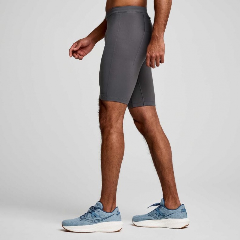 Men's Saucony Fortify Lined Half Tight Grey | SOUTHAFRICA-JWO