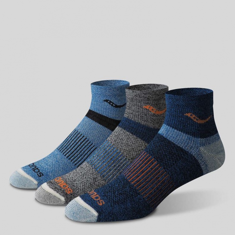 Men's Saucony Inferno Merino Wool Blend Quarter 3-Pack Socks Multicolor | SOUTHAFRICA-UPH